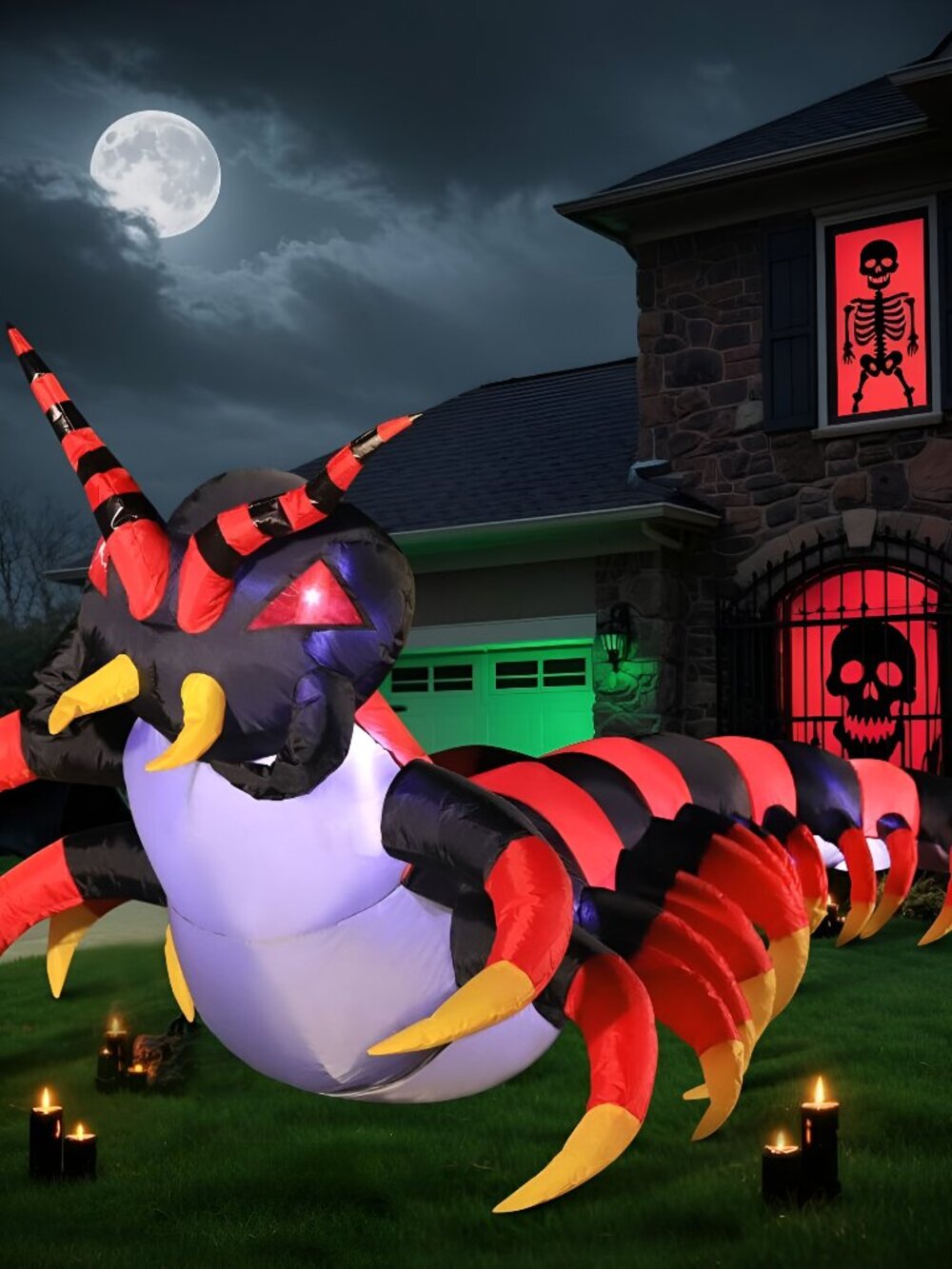 Halloween Inflatable Decorations, 8FT Centipede Outdoor Holiday Decor Blow Up